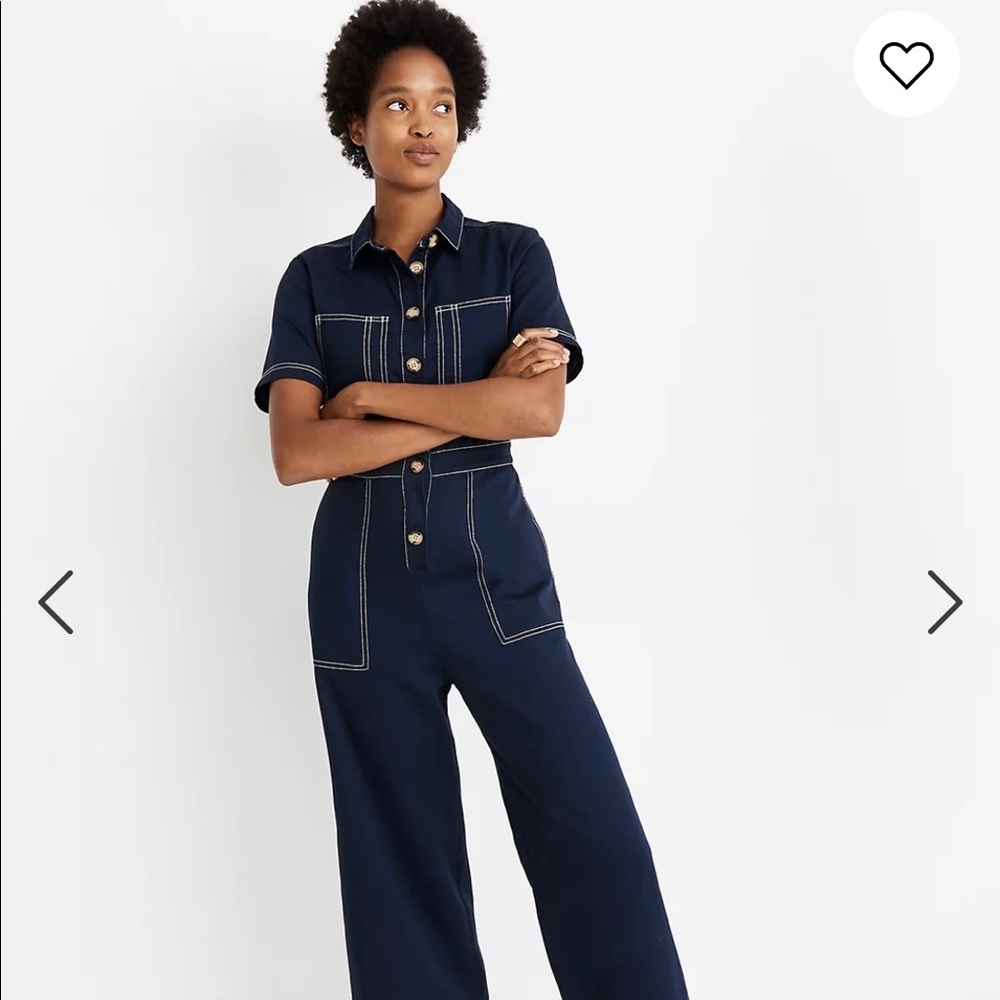 Madewell contrast stitch retro jumpsuit coverall